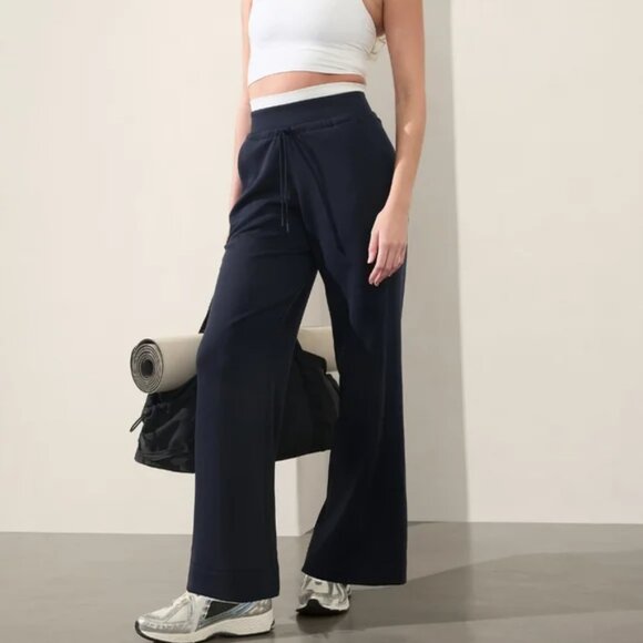 Athleta Allure High Rise Wide Leg NWT Black Active Pants Size Large - Picture 6 of 10